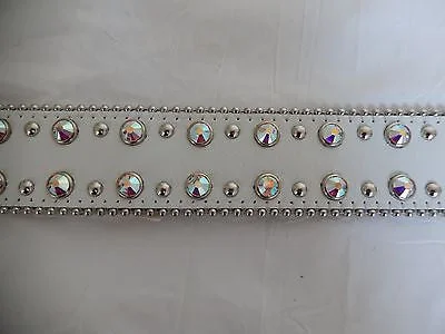 b.b. Simon White Studded Crystal Belt