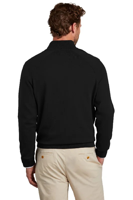 Brooks Brothers Mens Long Sleeve 1/4 Zip Sweater - Deep Black