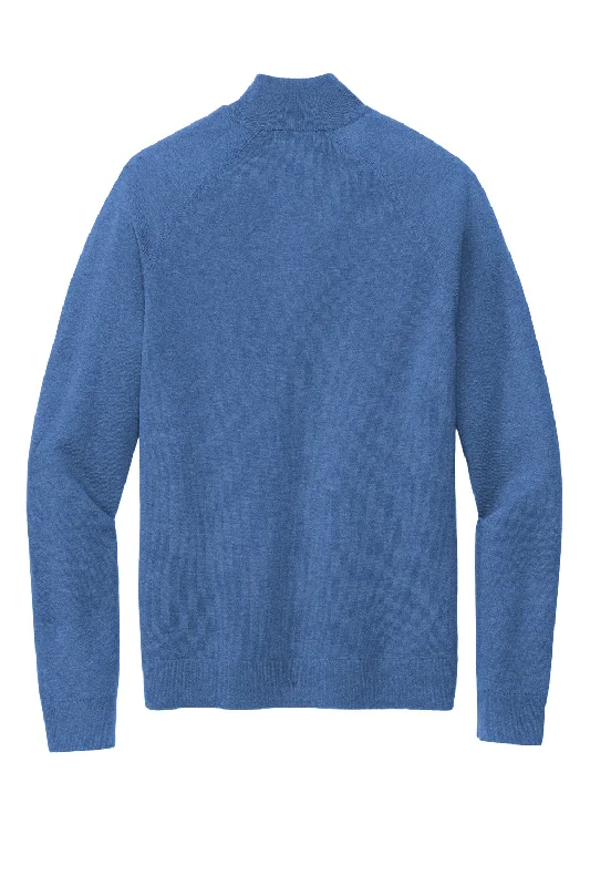 Brooks Brothers Mens Long Sleeve 1/4 Zip Sweater - Heather Charter Blue