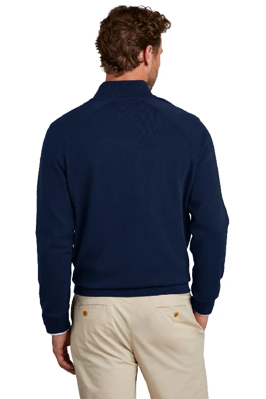 Brooks Brothers Mens Long Sleeve 1/4 Zip Sweater - Navy Blue