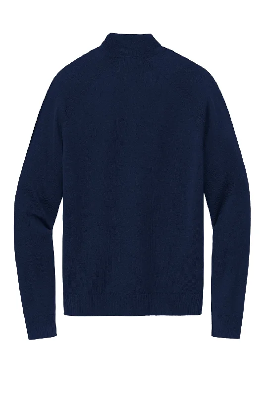 Brooks Brothers Mens Long Sleeve 1/4 Zip Sweater - Navy Blue