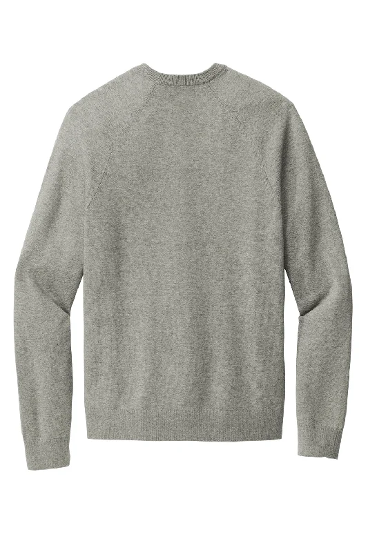 Brooks Brothers Mens Long Sleeve V-Neck Sweater - Heather Light Shadow Grey