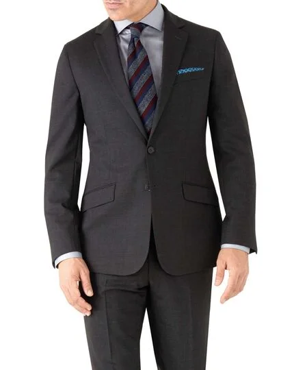 Charcoal slim fit performance suit jacket