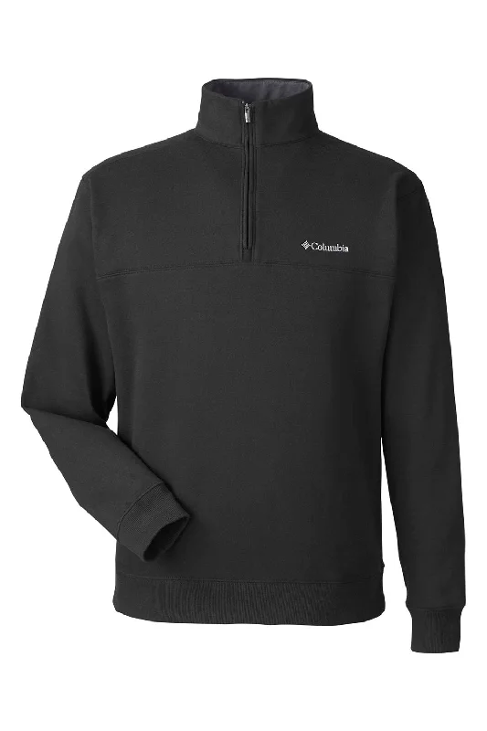 Columbia Mens Hart Mountain Long Sleeve 1/4 Zip Sweater - Black