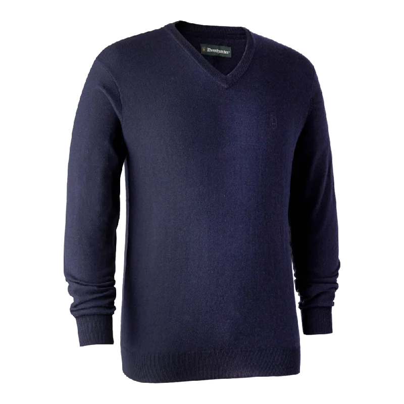 Deerhunter Kingston Knit with V-Neck - Dark Blue (786)