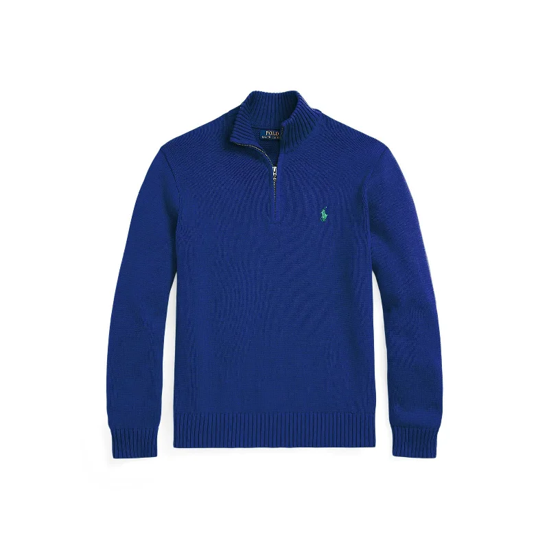 Cotton Quarter-Zip Sweater - Heritage Royal