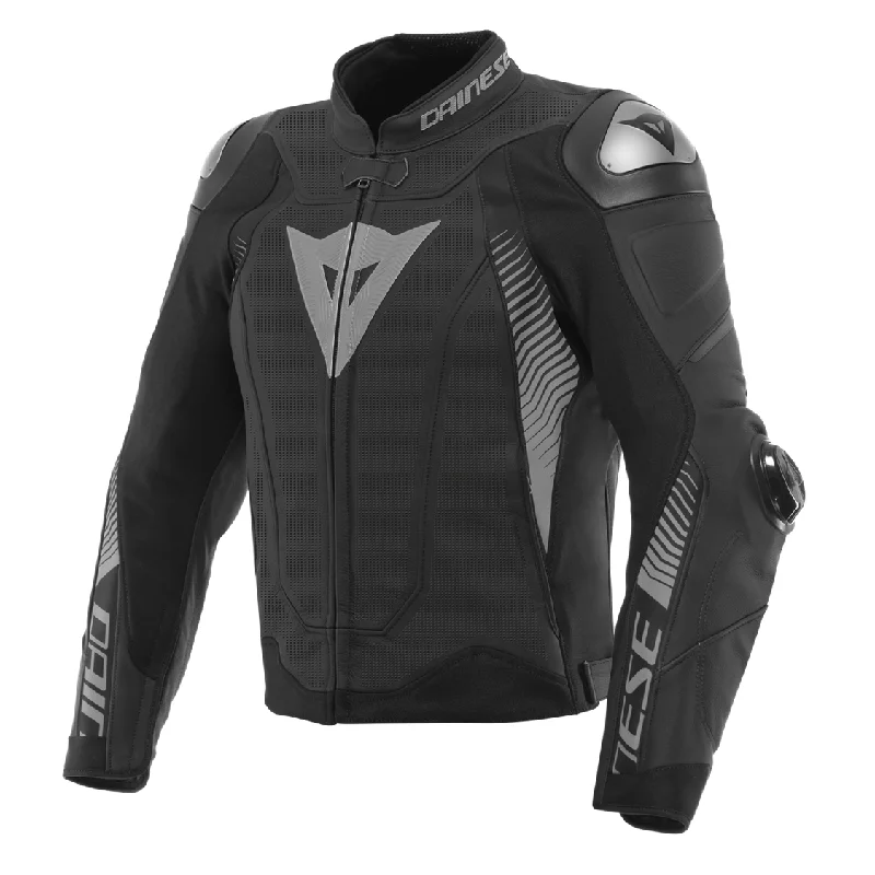 Dainese Super Speed 4 Leather Jacket Perforated - Black-Matt/Charcoal-Gray