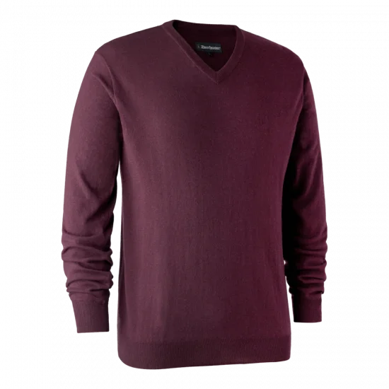 Deerhunter Kingston Knit with V-Neck - Burgundy (471)