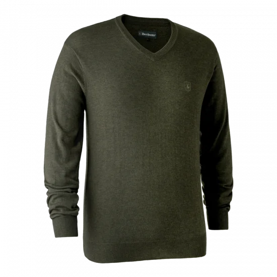 Deerhunter Kingston Knit with V-Neck - Green Melange (356)