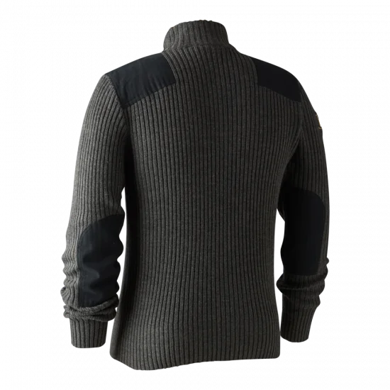 Deerhunter Rogaland Knit with Zip Neck - Dark Grey Melange (957)