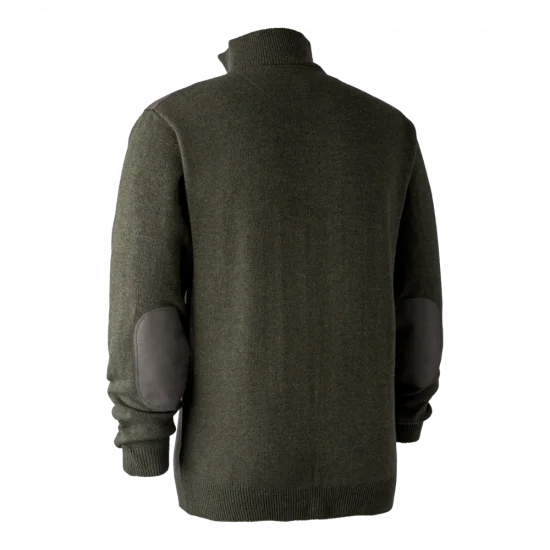 Deerhunter Sheffield Knit with Zip Neck - Green Melange (356)