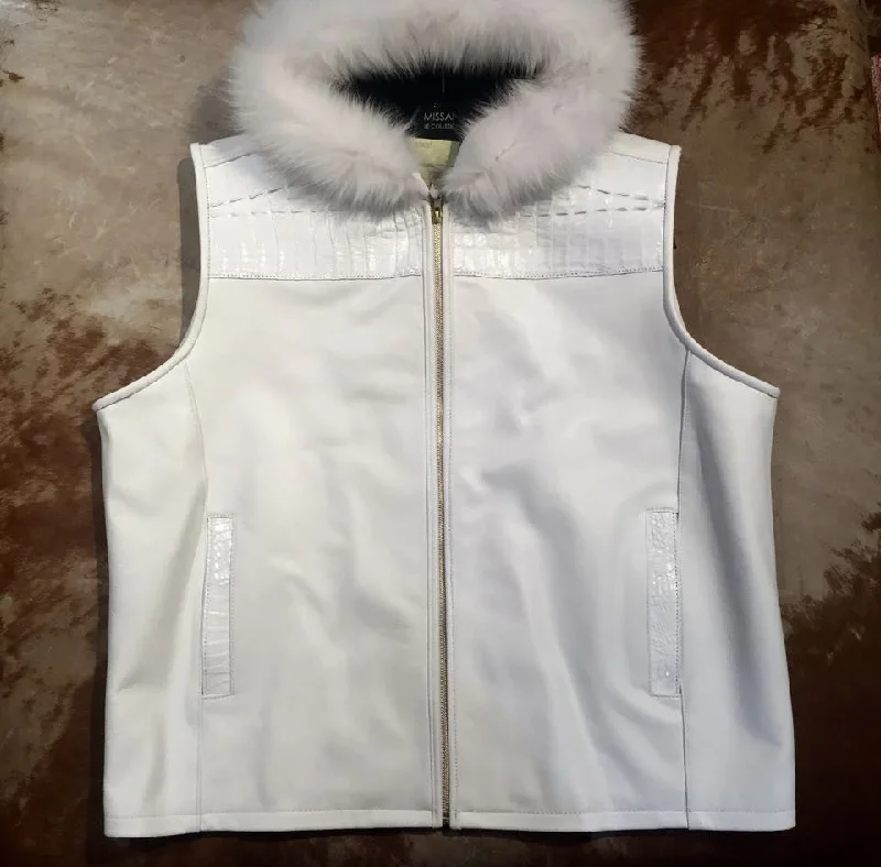 G-Gator - Hooded Crocodile/Lambskin Vest w/ Mink Trim