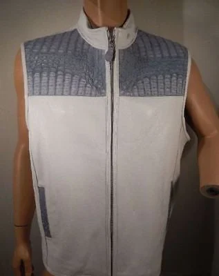 G-Gator White & Skyblue Horn-back Crocodile Vest