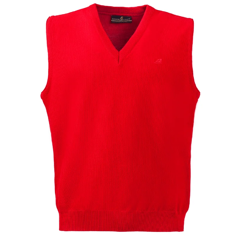 Green Coast Italian Sweater Vest - 5407 Rosso (Red) Col. #5