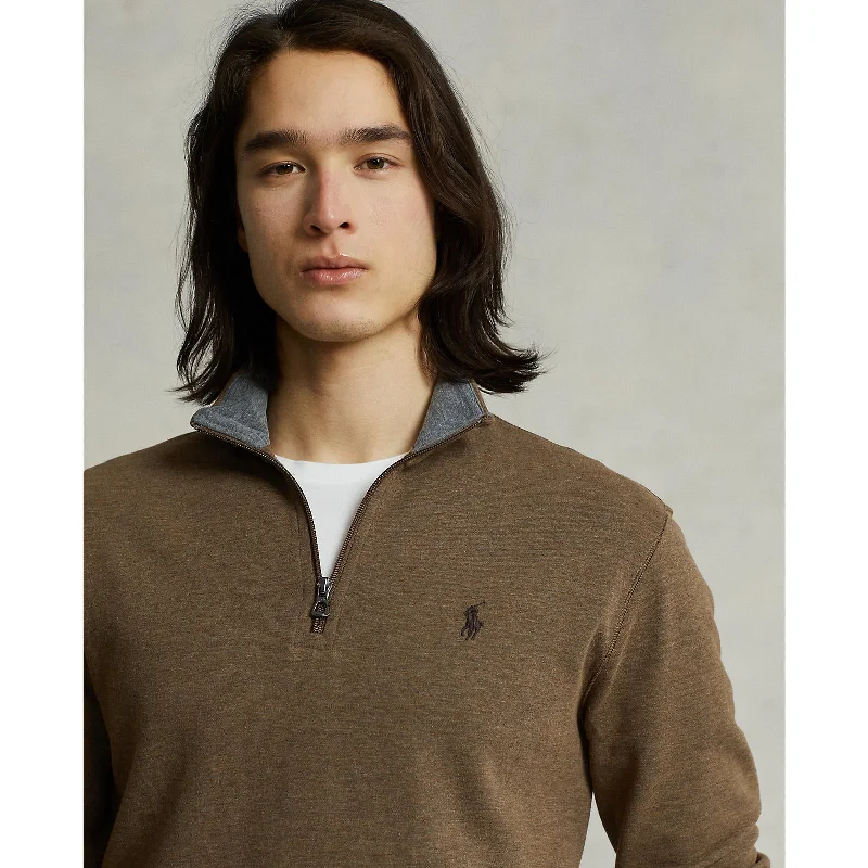 Polo Ralph Lauren - Luxury Jersey Quarter Zip Sweatshirt - Cedar Brown