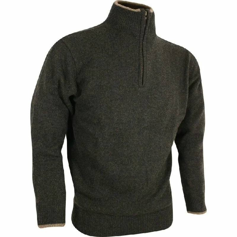 Jack Pyke Ashcombe Zip Neck Jumper - Dark Olive