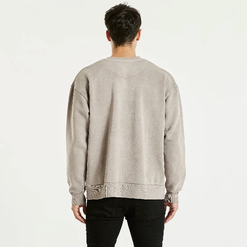 KISS CHACEY Mens Essentials Crew Neck Jumper - Pigment Gull