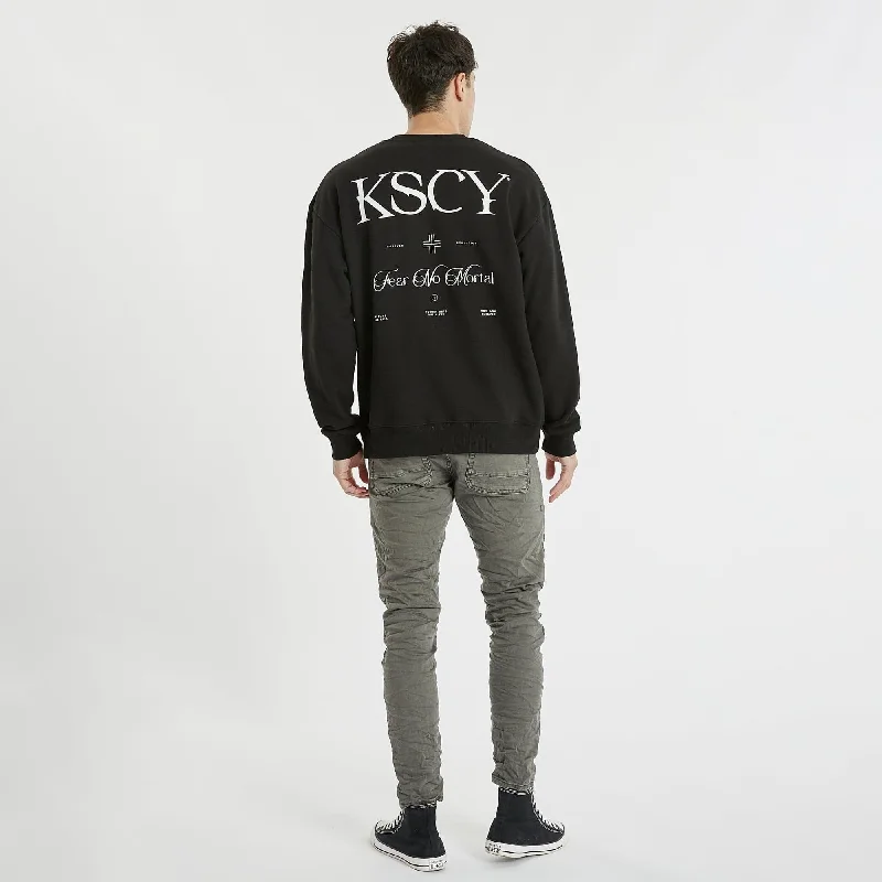 KISS CHACEY Mens Teralta Relaxed Jumper Jet Black