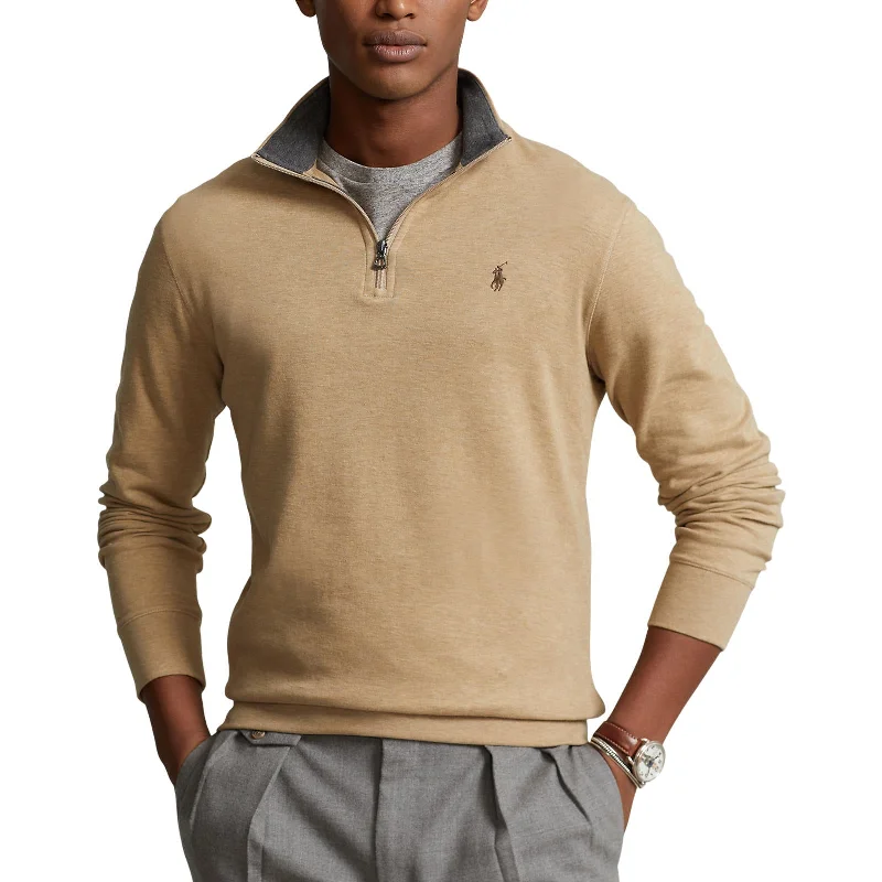 Luxury Quarter Zip Pullover - Tan