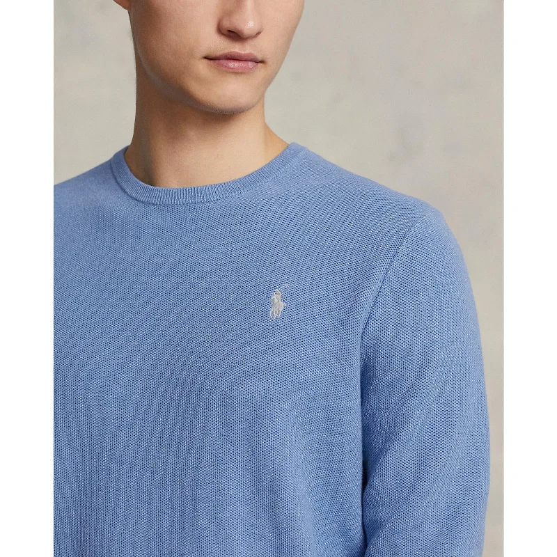 Polo Ralph Lauren - Mesh Knit Cotton Crewneck Sweater - Summer Blue