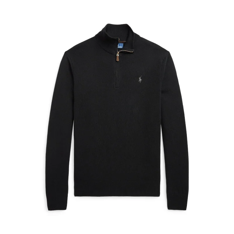 Wool Quarter-Zip Sweater - Black