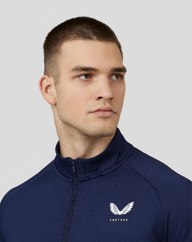 Men's Adapt Long Sleeve Standard Tracksuit Zip Through Top - Navy