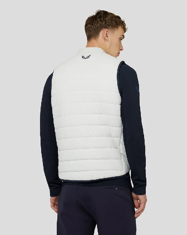 Men's Golf Quilted Gilet - Stone Grey