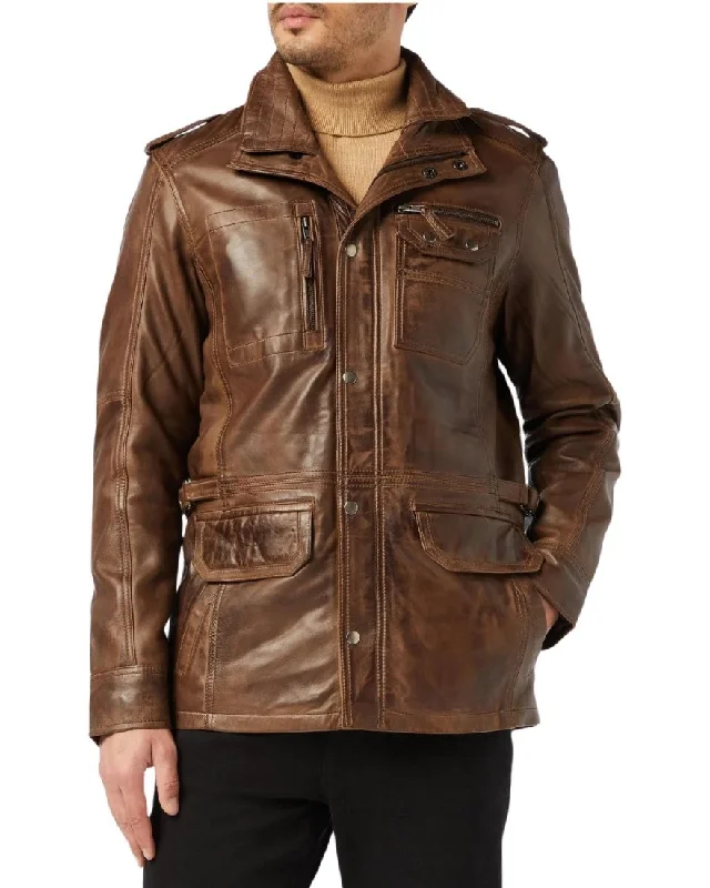 Men's Leather Field Jacket