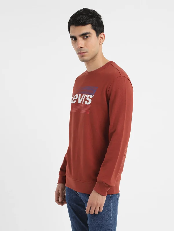 Men's Solid Brown Crew Neck Sweatshirt