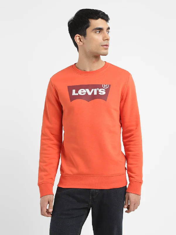 Men's Solid Red Crew Neck Sweatshirt