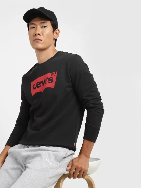 Men's Brand Logo Crew Neck Sweatshirt Black