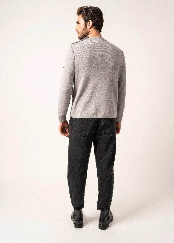 Moirans Wool Sailor Jumper - with structured knit details (PERLE CHINE)