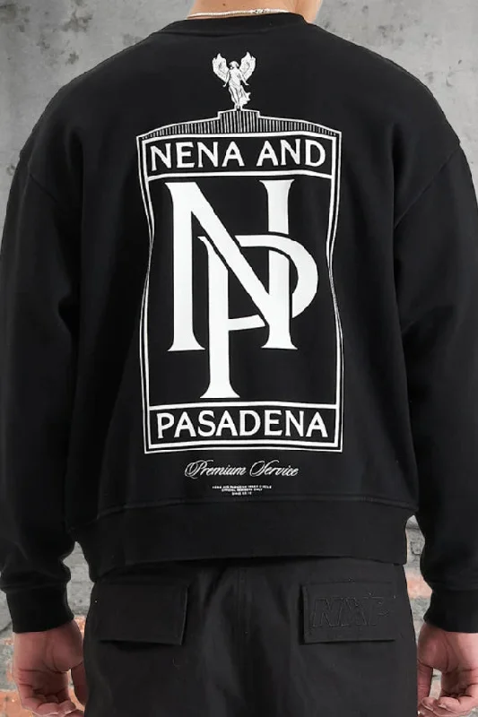 NENA & PASADENA Mens Wright Sweater - Jet Black