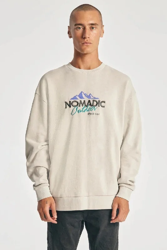 NOMADIC PARADISE Mens Fantasy Relaxed Jumper Pigment Glacier Grey