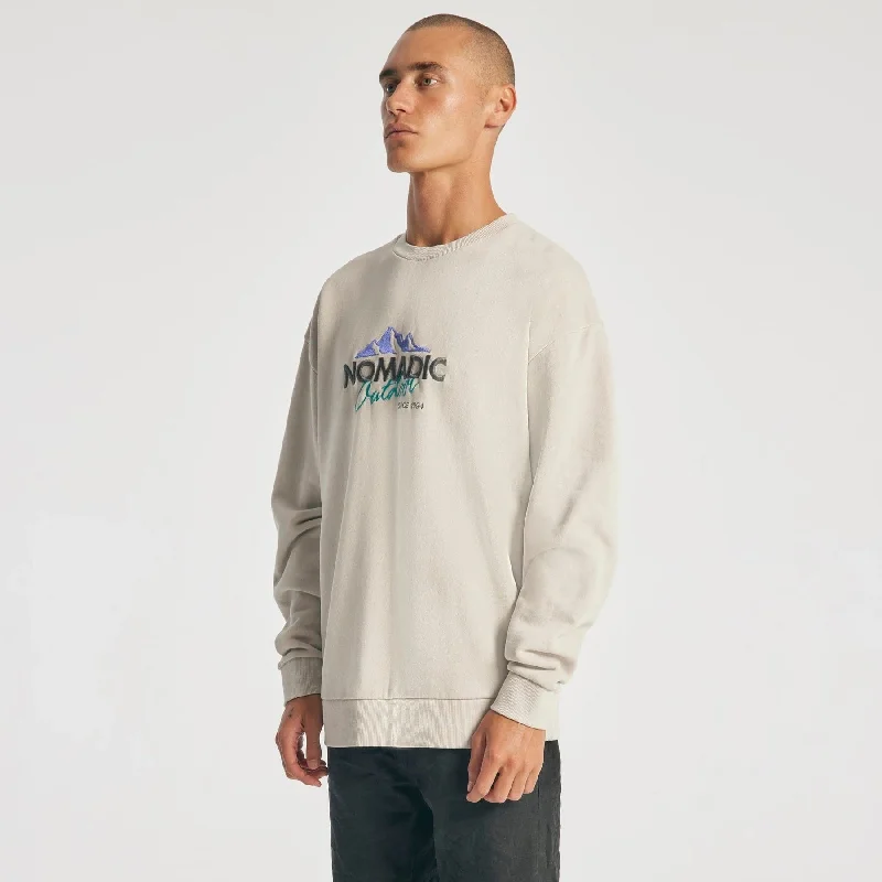 NOMADIC PARADISE Mens Fantasy Relaxed Jumper Pigment Glacier Grey