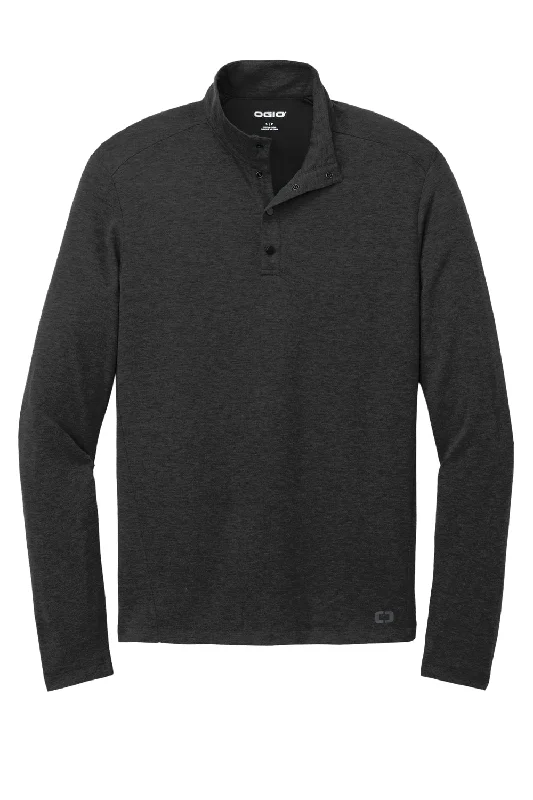 Ogio Mens Command 1/4 Snap Long Sleeve Sweater - Blacktop