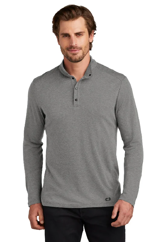 Ogio Mens Command 1/4 Snap Long Sleeve Sweater - Gear Grey