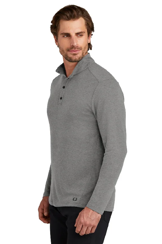 Ogio Mens Command 1/4 Snap Long Sleeve Sweater - Gear Grey