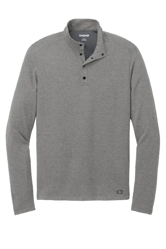 Ogio Mens Command 1/4 Snap Long Sleeve Sweater - Gear Grey