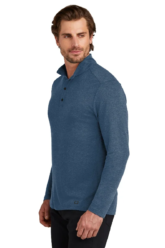 Ogio Mens Command 1/4 Snap Long Sleeve Sweater - Spar Blue