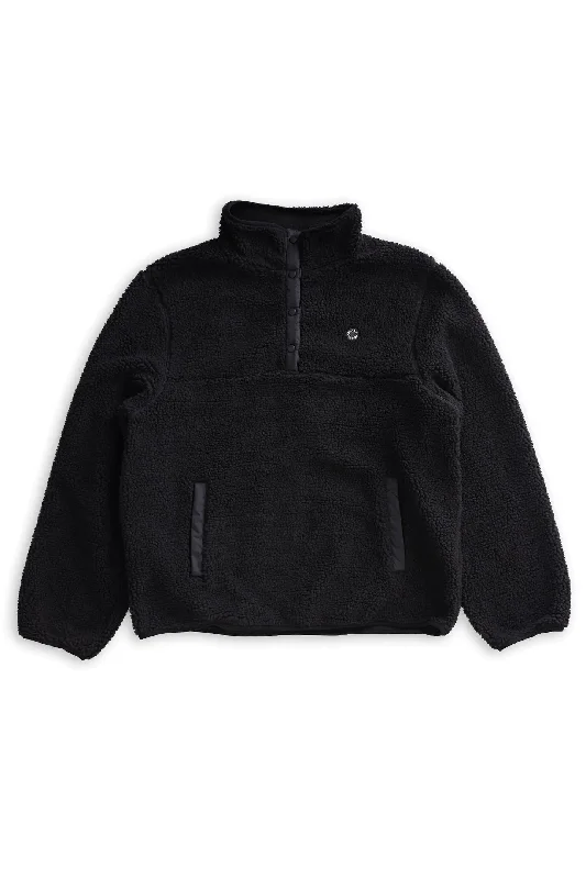 ROLLAS Mens Recycled Half Neck Fleece Jumper Black