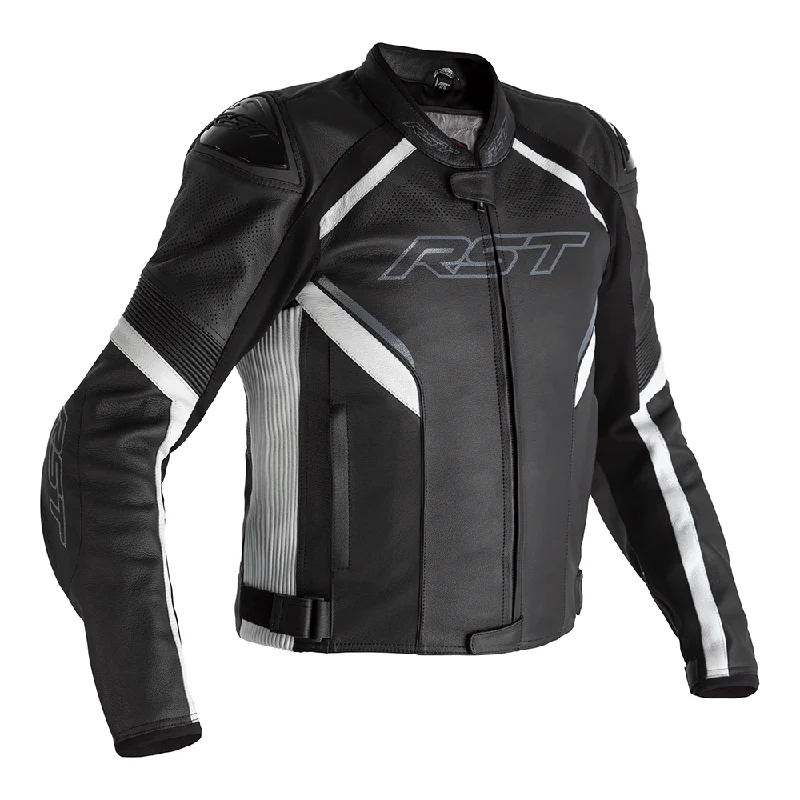 RST SABRE CE LEATHER JACKET [BLACK/WHITE] 46 XL