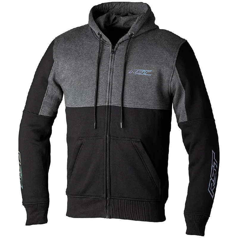 RST TEAM ZIP THROUGH CE TEXTILE HOODIE [BLACK]