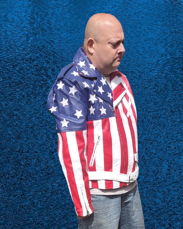 USA Flag Leather Jacket