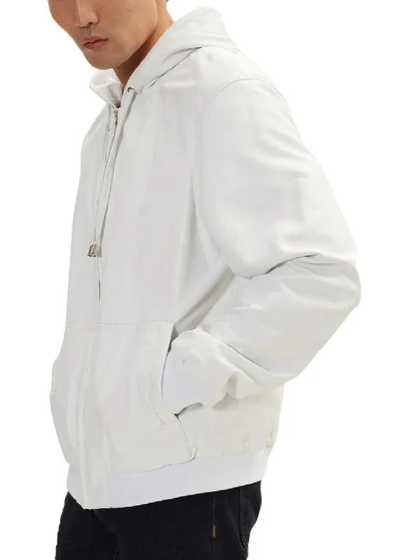 White Leather Shirt Jacket