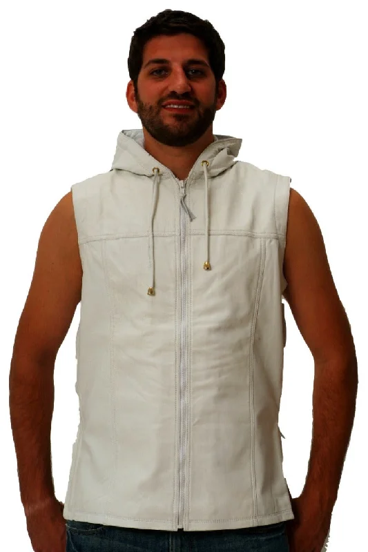 White Leather Vest Mens