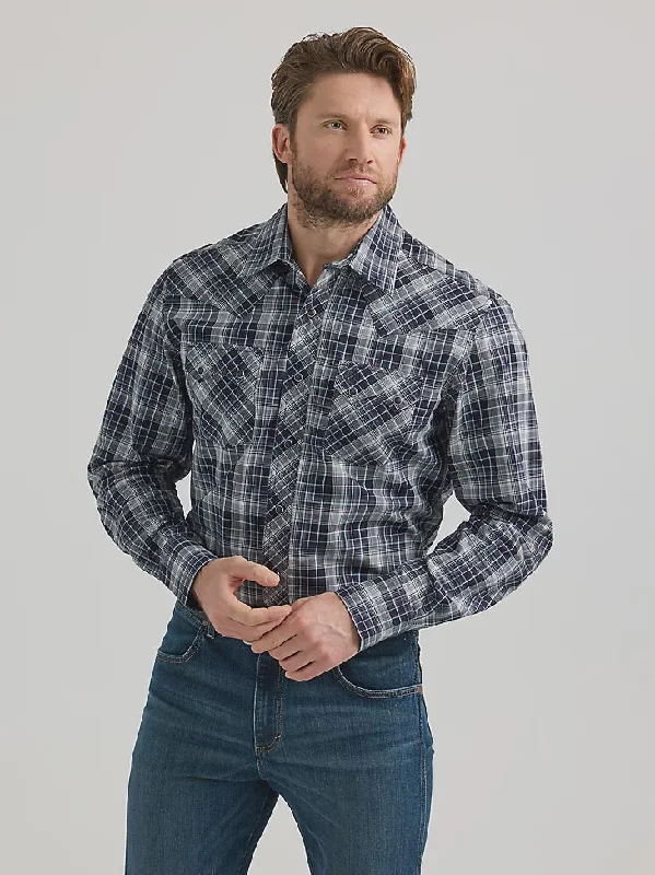 MENS RETRO BLACK PLAID SHIRT