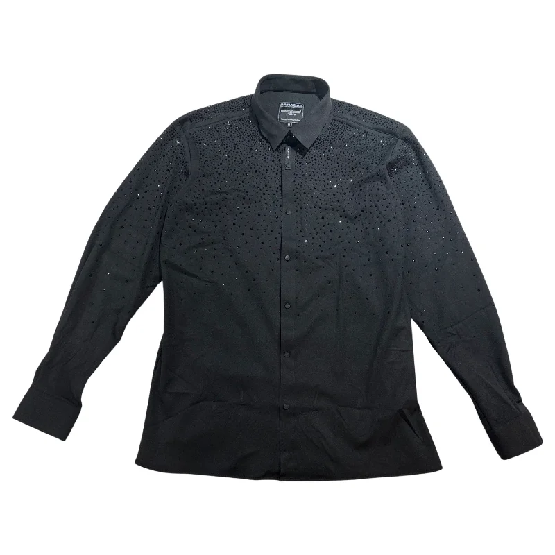 Barabas All Over Crystal Black Button Up Shirt