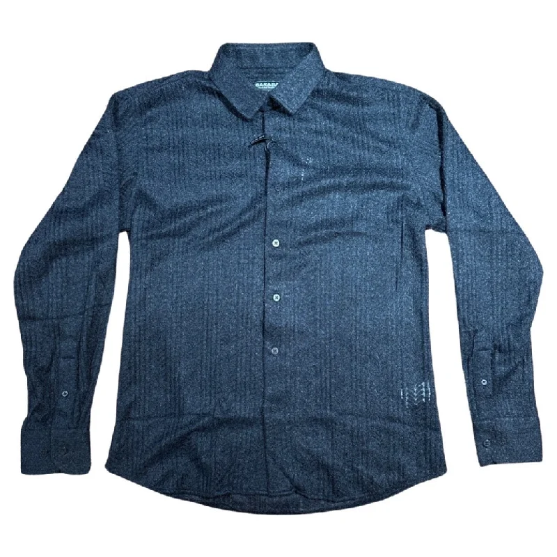 Barabas Black Cable Knit Button Up Shirt