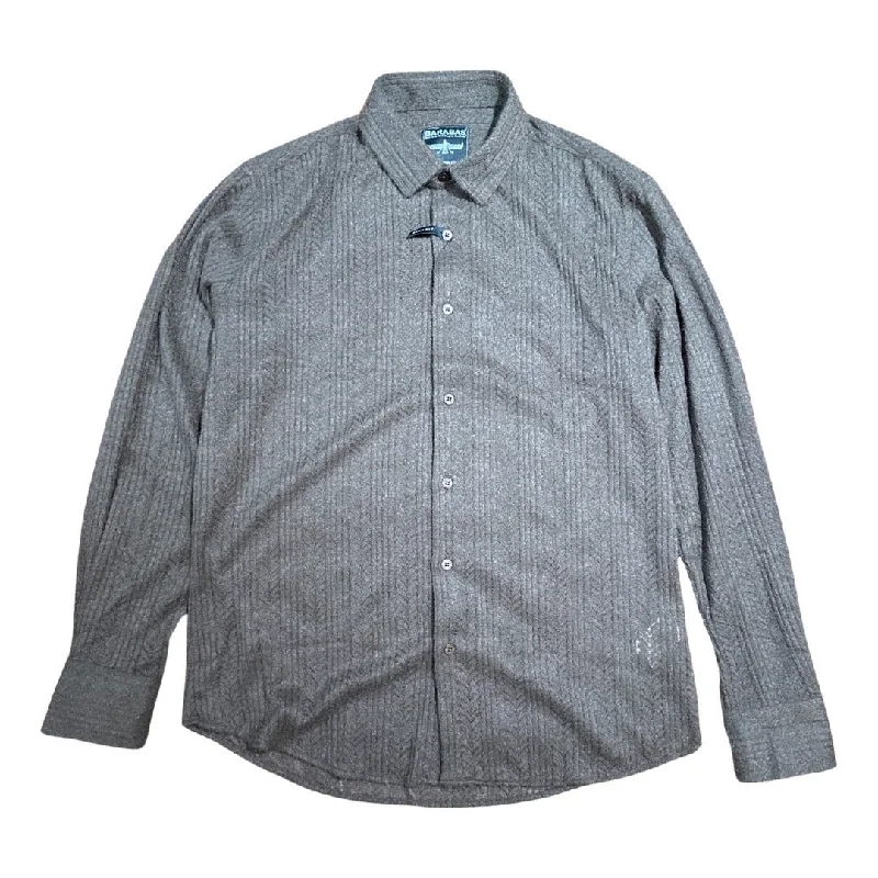 Barabas Brown Cable Knit Button Up Shirt